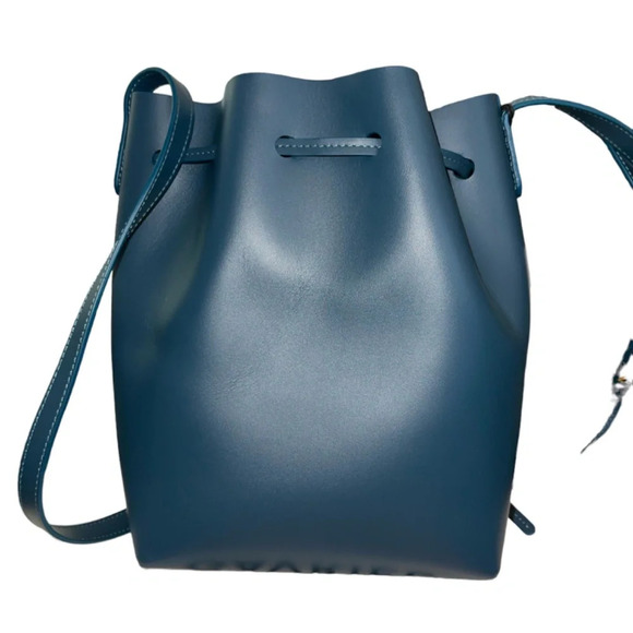 NWT Mansur Gavriel *MIDNIGHT BLUE* Mini Calf Leather Bucket Bag - Picture 8 of 13
